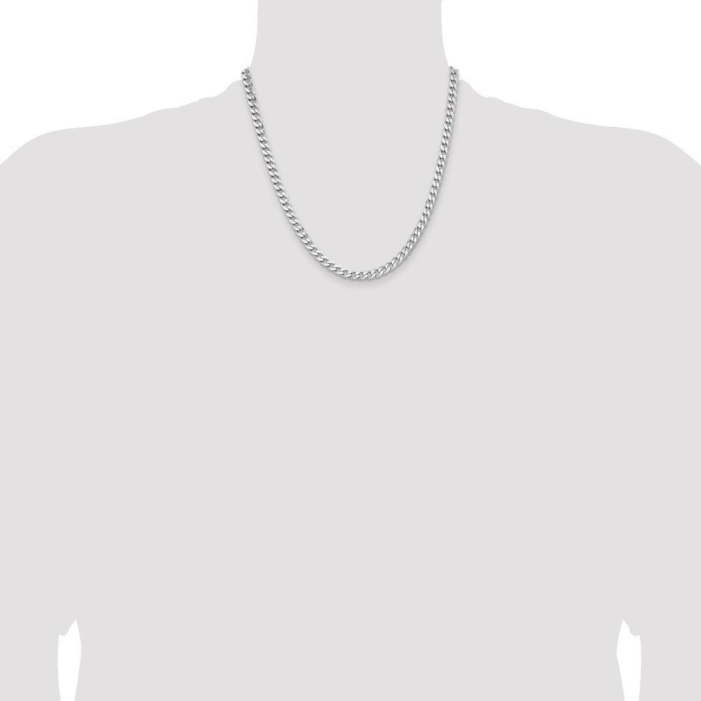 Sterling Silver Rhodium-plated 5.7mm Curb Chain 20 Inches