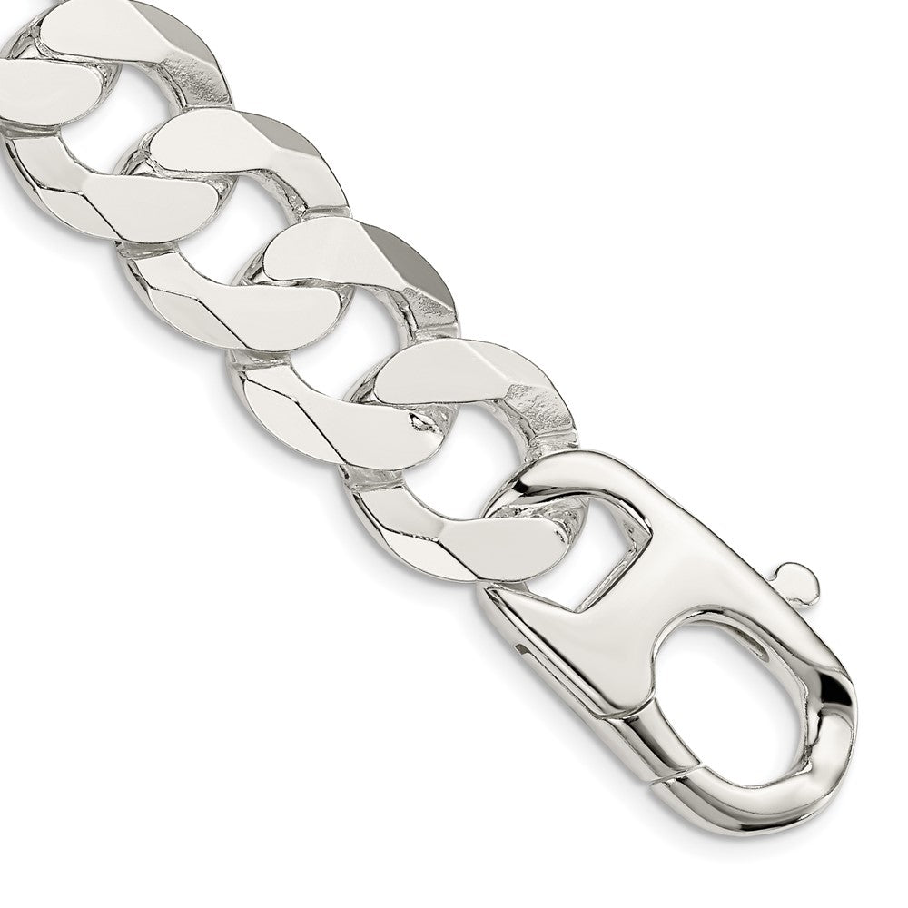 Sterling Silver 16mm Flat Curb Chain 9 inches