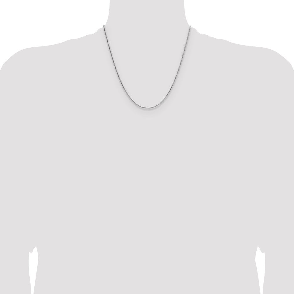 Sterling Silver Rhodium-plated 1.45mm 8 Sided D/C Double Spiga Chain