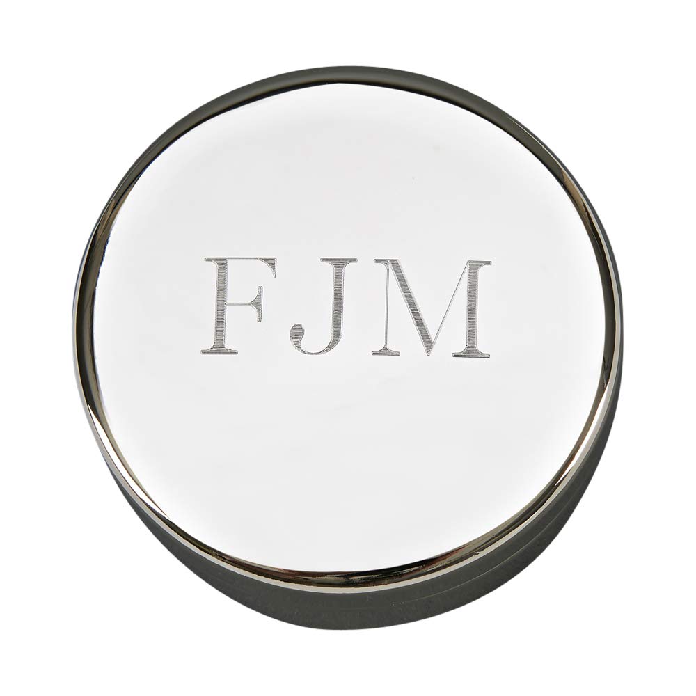 Creative Gifts International 3 in. Nickel Plated Round Keepsake Box - Dark Green