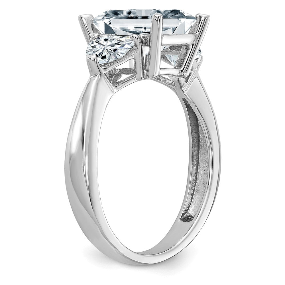 Sterling Silver 3-Stone CZ Engagement Ring