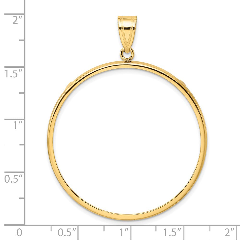 Wideband Distinguished Coin Jewelry 14k Polished 38.1mm Prong Coin Bezel Pendant