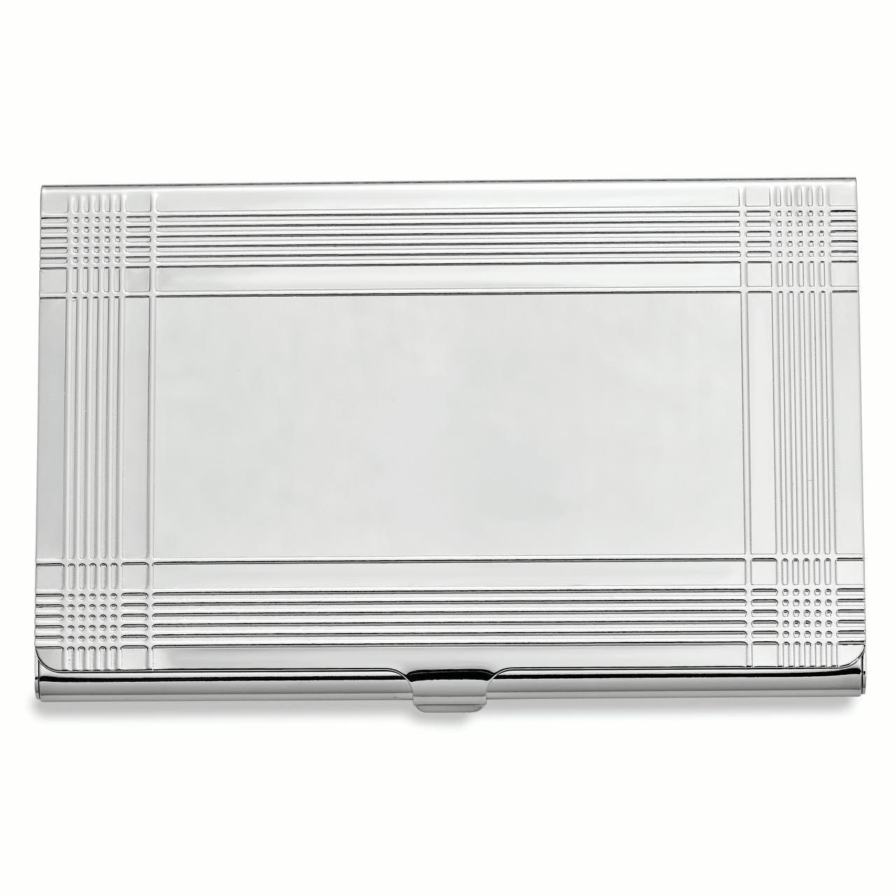 Nickel-plated Striped Edge Business Card Case QGM2732
