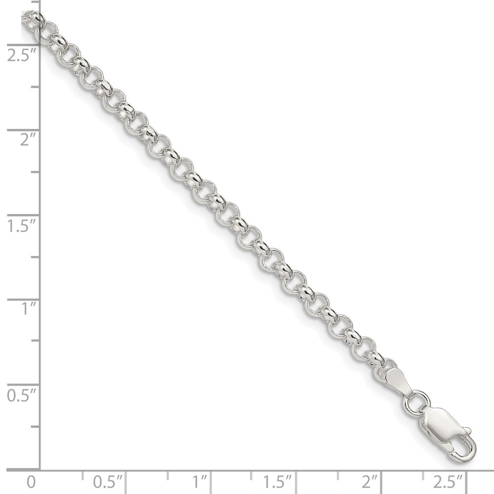 Sterling Silver 4mm Rolo Chain 7.5 inches