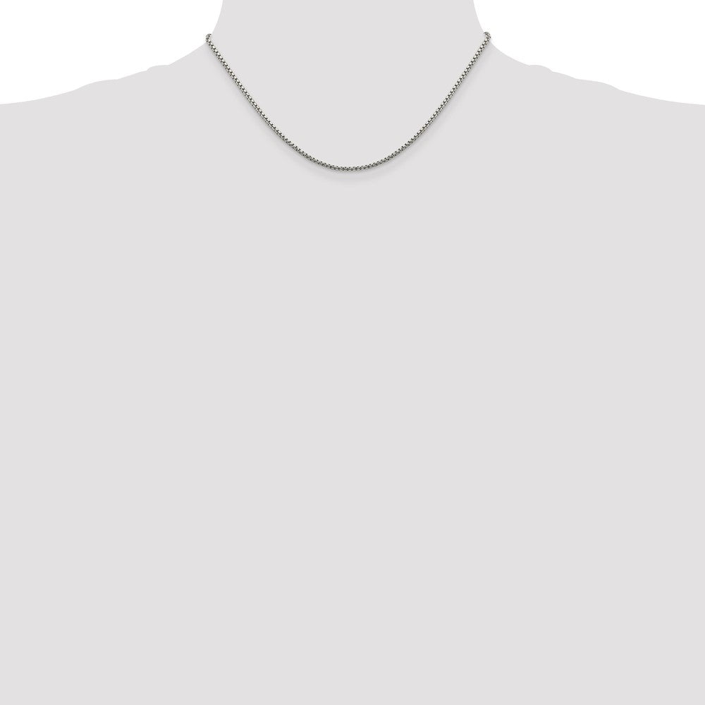 Sterling Silver 1.75mm Diamond-cut Round Box Chain 16 Inches