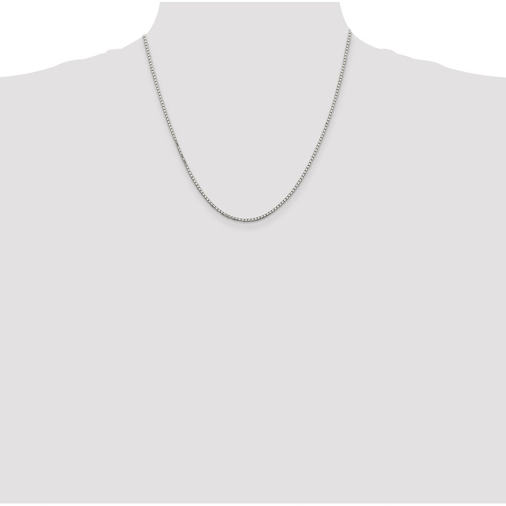 Sterling Silver 1.7mm 8 Sided Diamond-cut Box Chain 20 Inches