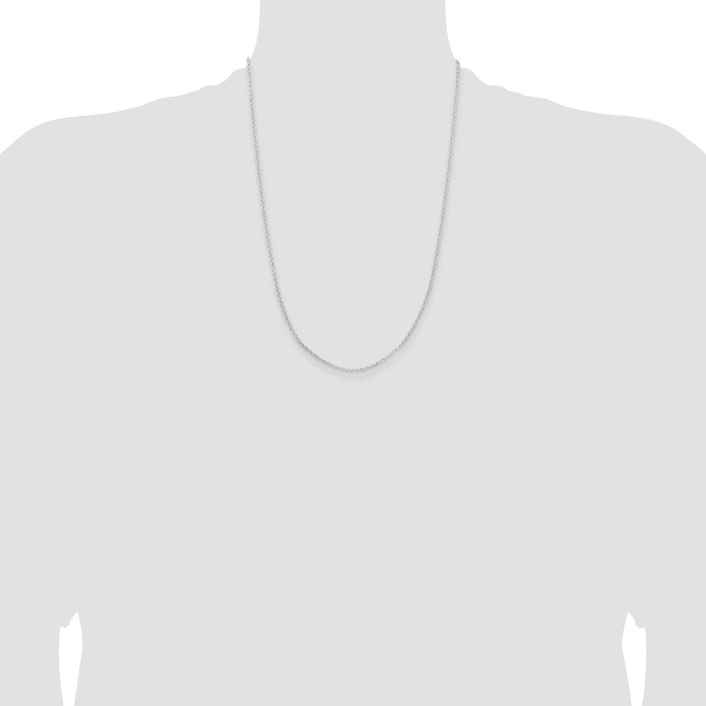 Sterling Silver Rhodium-plated 2mm Rolo Chain 24 Inches
