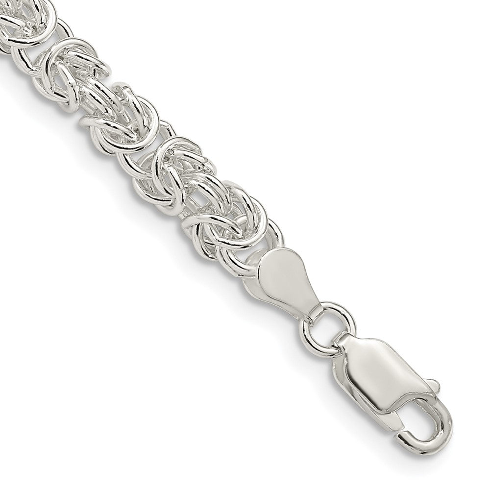Sterling Silver 4.75mm Rounded Byzantine Chain 8 inches