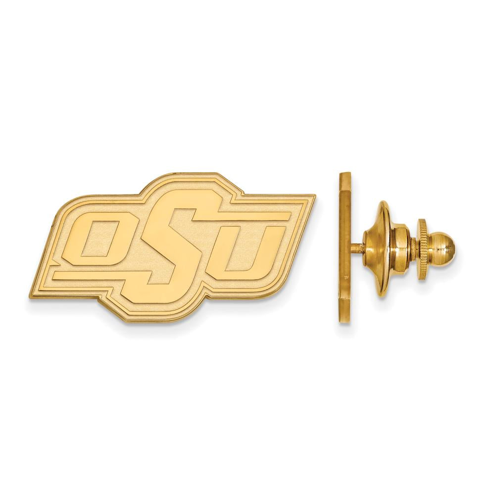 Sterling Silver Gold-plated LogoArt Oklahoma State University O-S-U Lapel Pin QGP010OKS