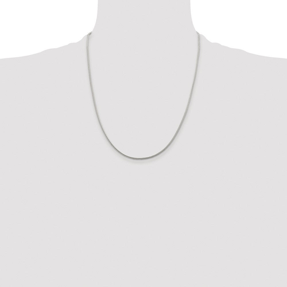 Sterling Silver Rhodium-plated 1.45mm Diamond-cut Round Franco Chain