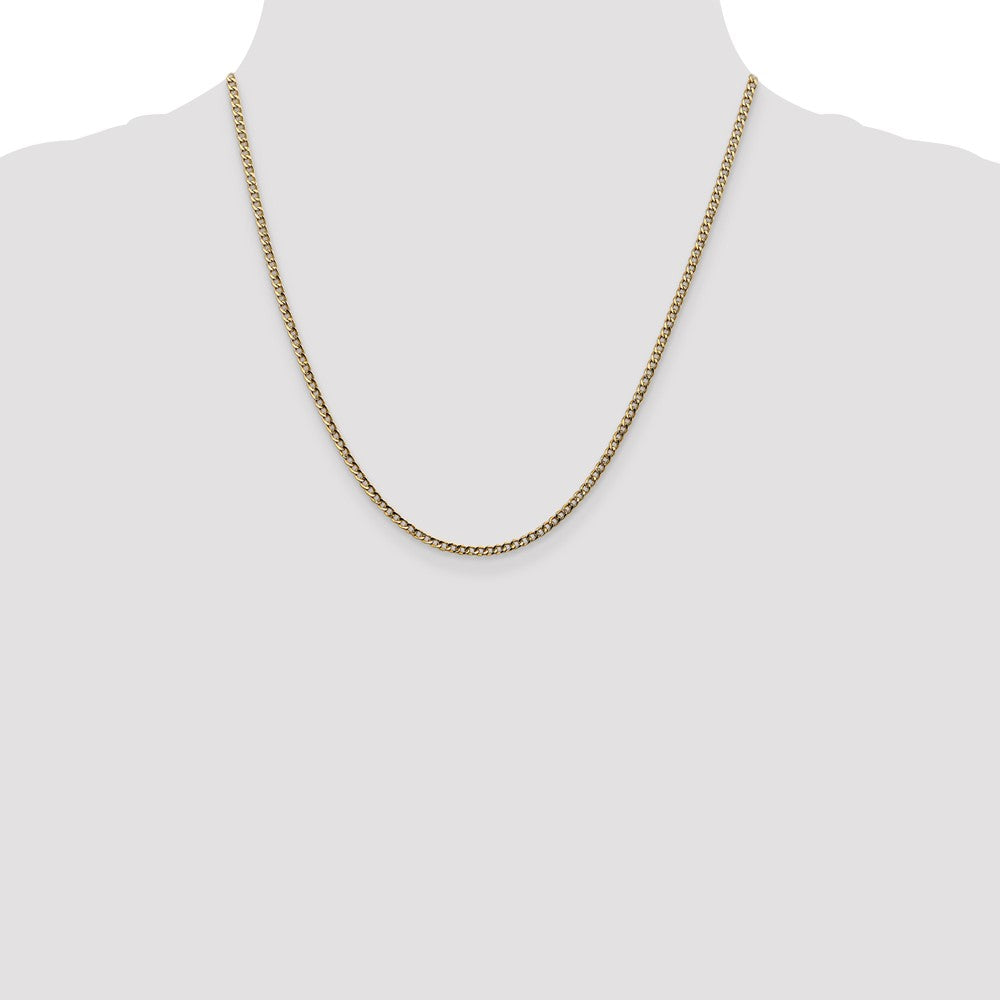 14k 2.5mm Semi-Solid Curb Chain
