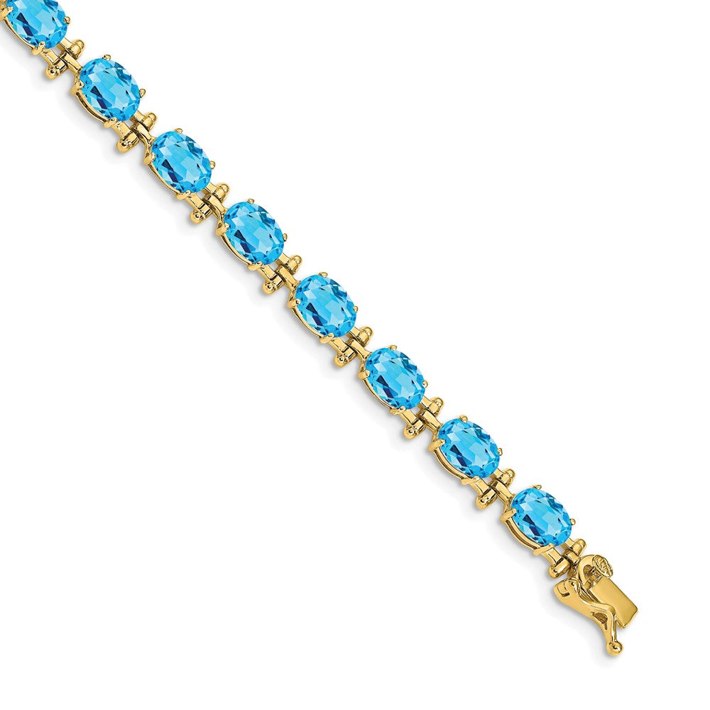 14k Blue Topaz Bracelet 7 inches