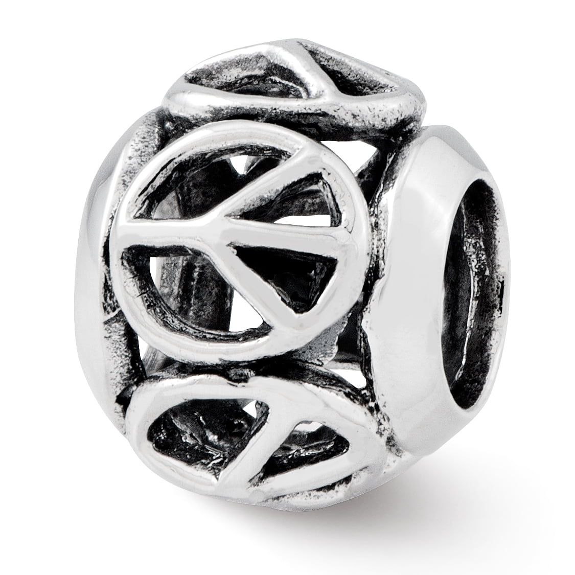 Sterling Silver Reflections Peace Sign Bead
