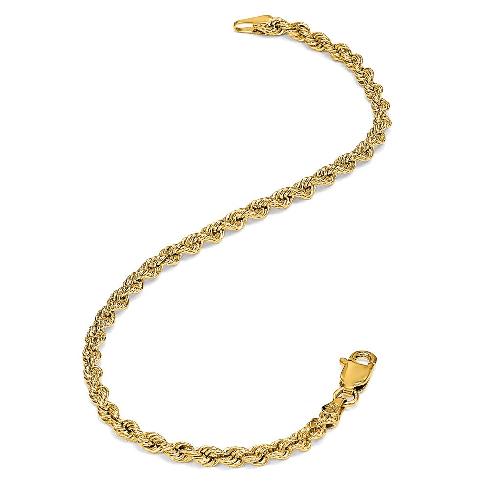 14K 4.25mm Diamond-Cut Rope Chain 7 inches
