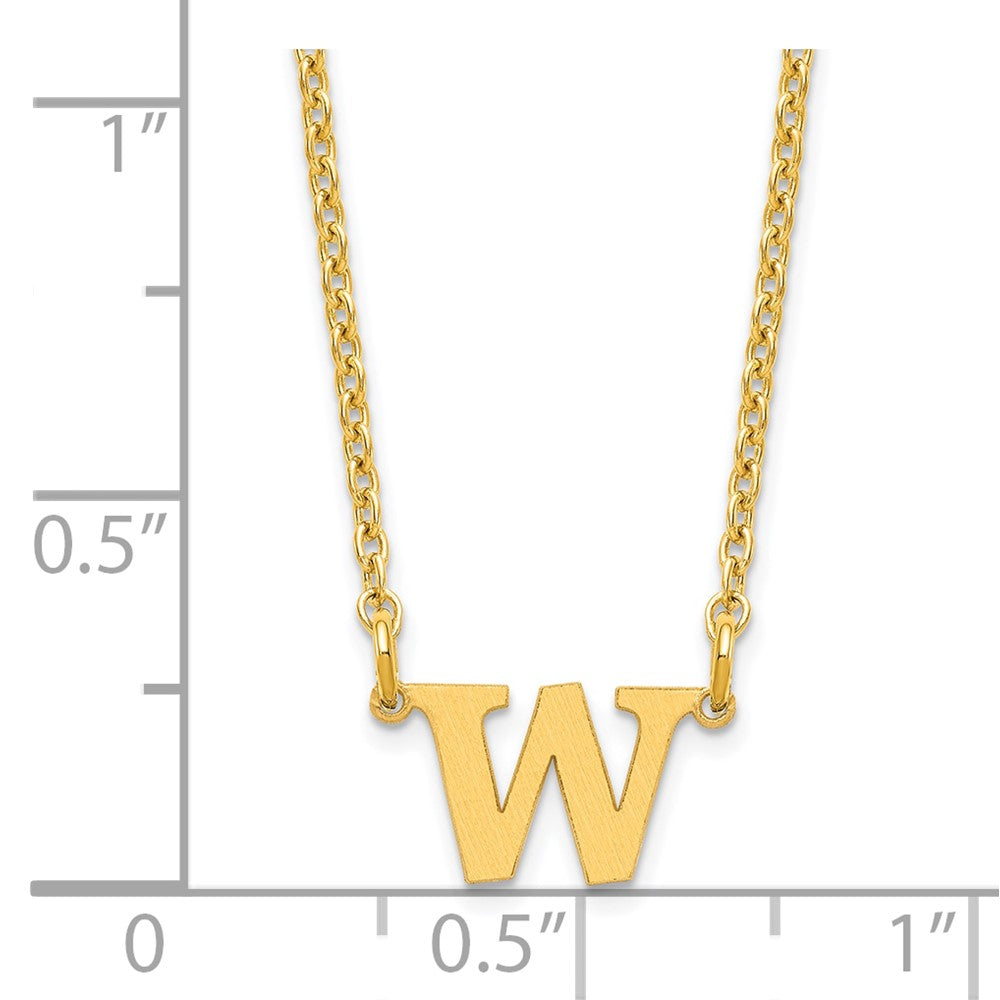 Sterling Silver/Gold-plated 1 Satin Initial Necklace