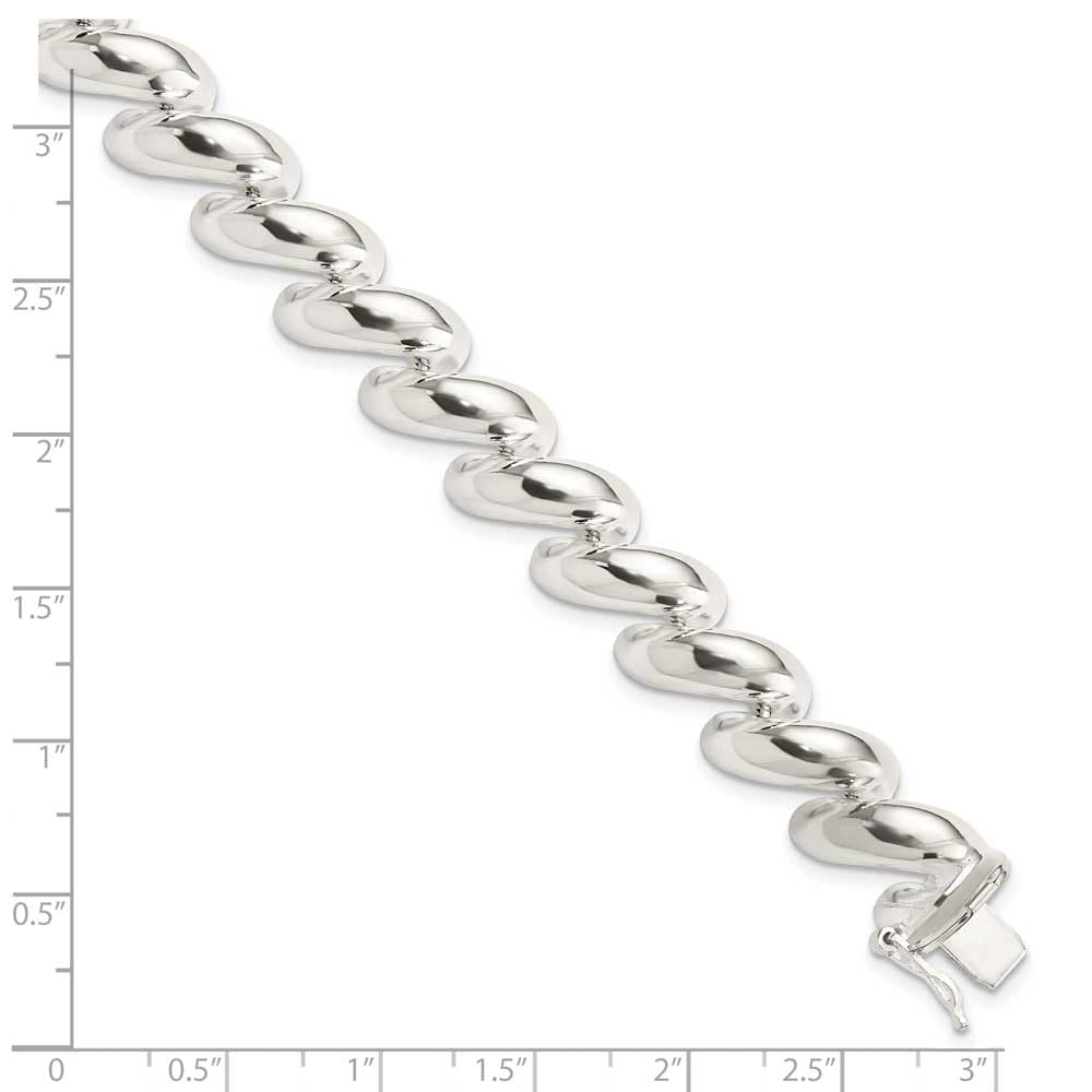 Sterling Silver 12mm San Marco Bracelet 7 inches