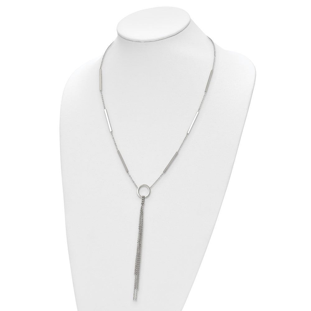 Stainless Steel Polished with Tassel 23.5in Necklace