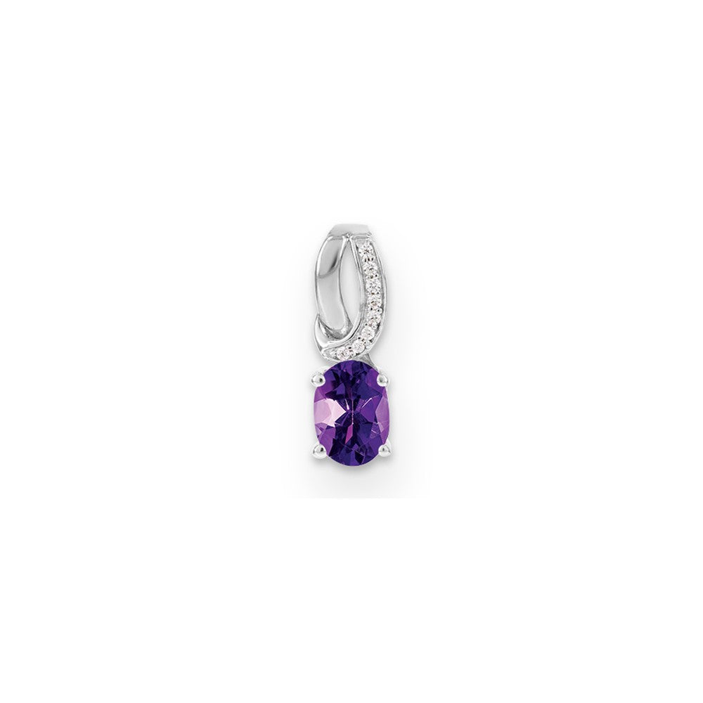 SS Amethyst & Diamond Pendant