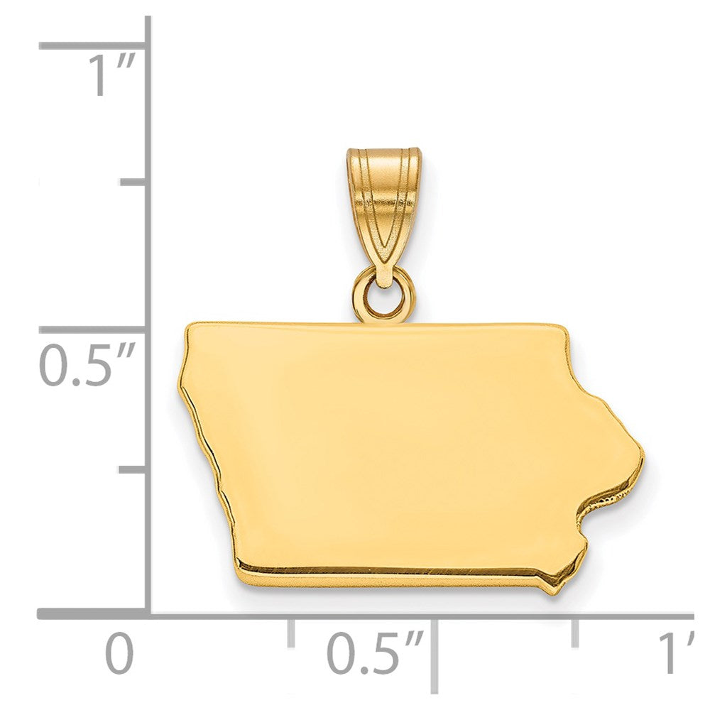 Sterling Silver/Gold-plated Iowa State Pendant