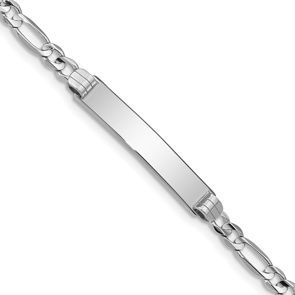 14k WG Figaro Link ID Bracelet 7 inches