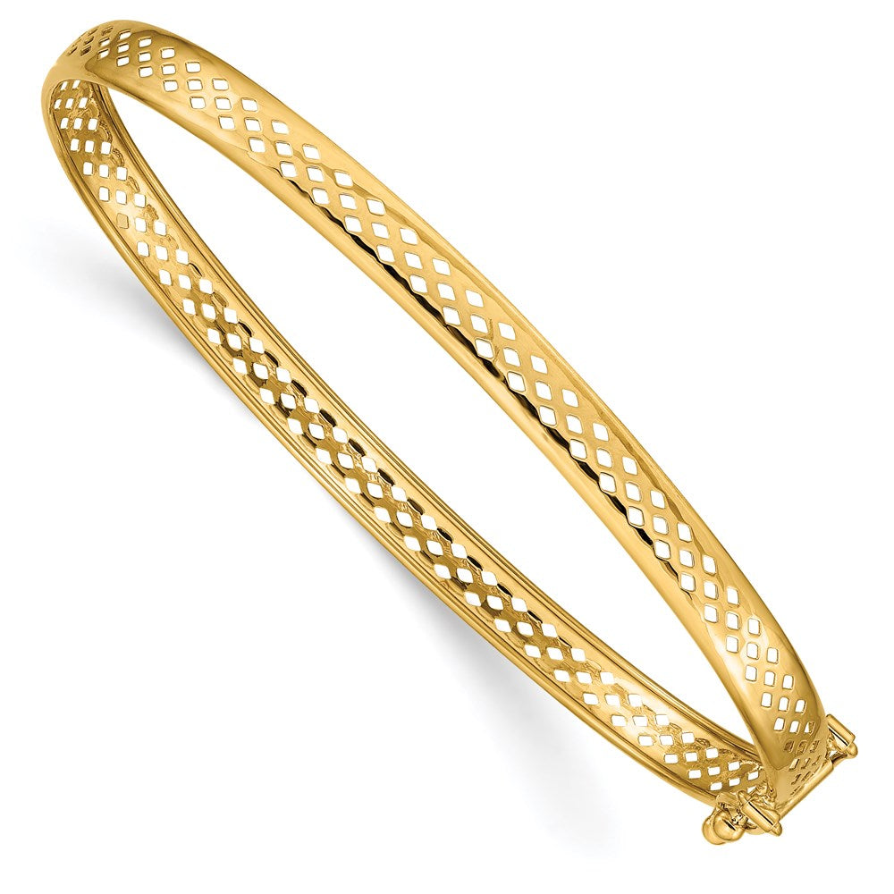 14k Polished Safety Clasp 4.75mm Bangle 7 inches