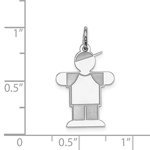 Sterling Silver Rhodium-plated Kid Charm