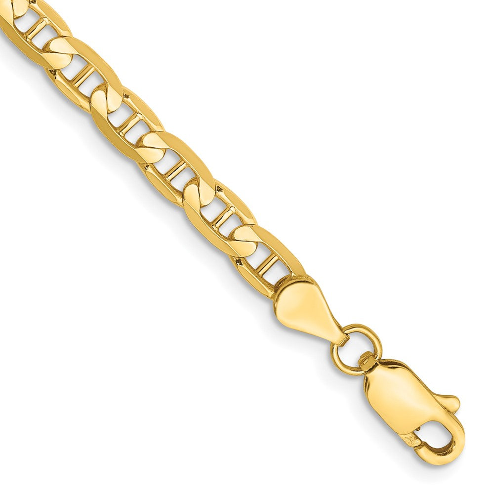 14K 8 inch 3.75mm Concave Anchor with Lobster Clasp Bracelet 8 inches