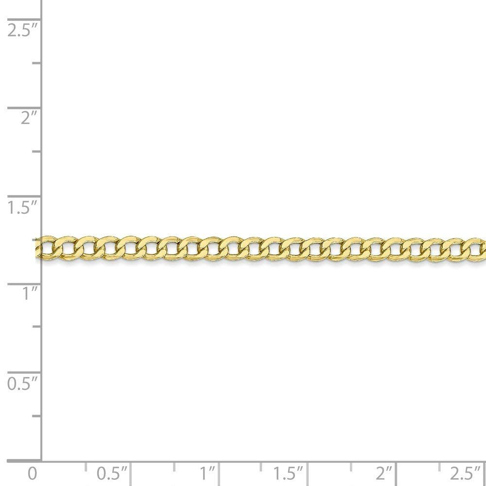 10k 3.35mm Semi-Solid Curb Link Chain
