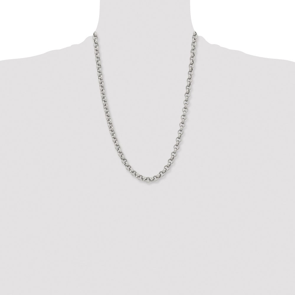Stainless Steel Polished 8mm 24in Rolo Chain