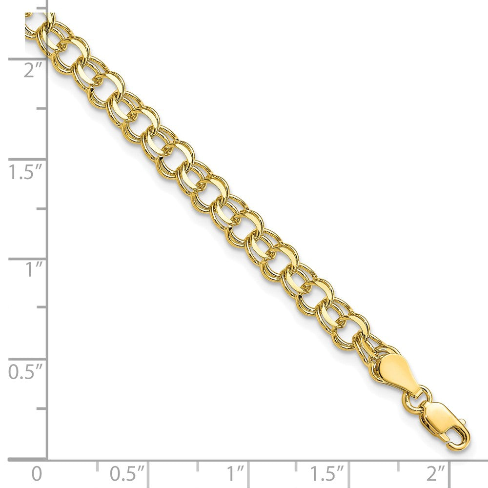 10k Solid Double Link Charm Bracelet