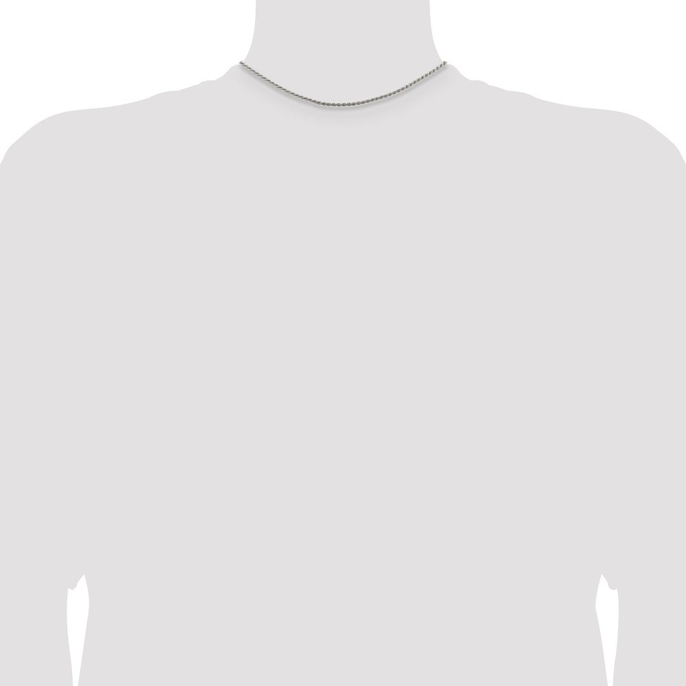 Sterling Silver 1.85mm Diamond-cut Rope Chain 14 Inches