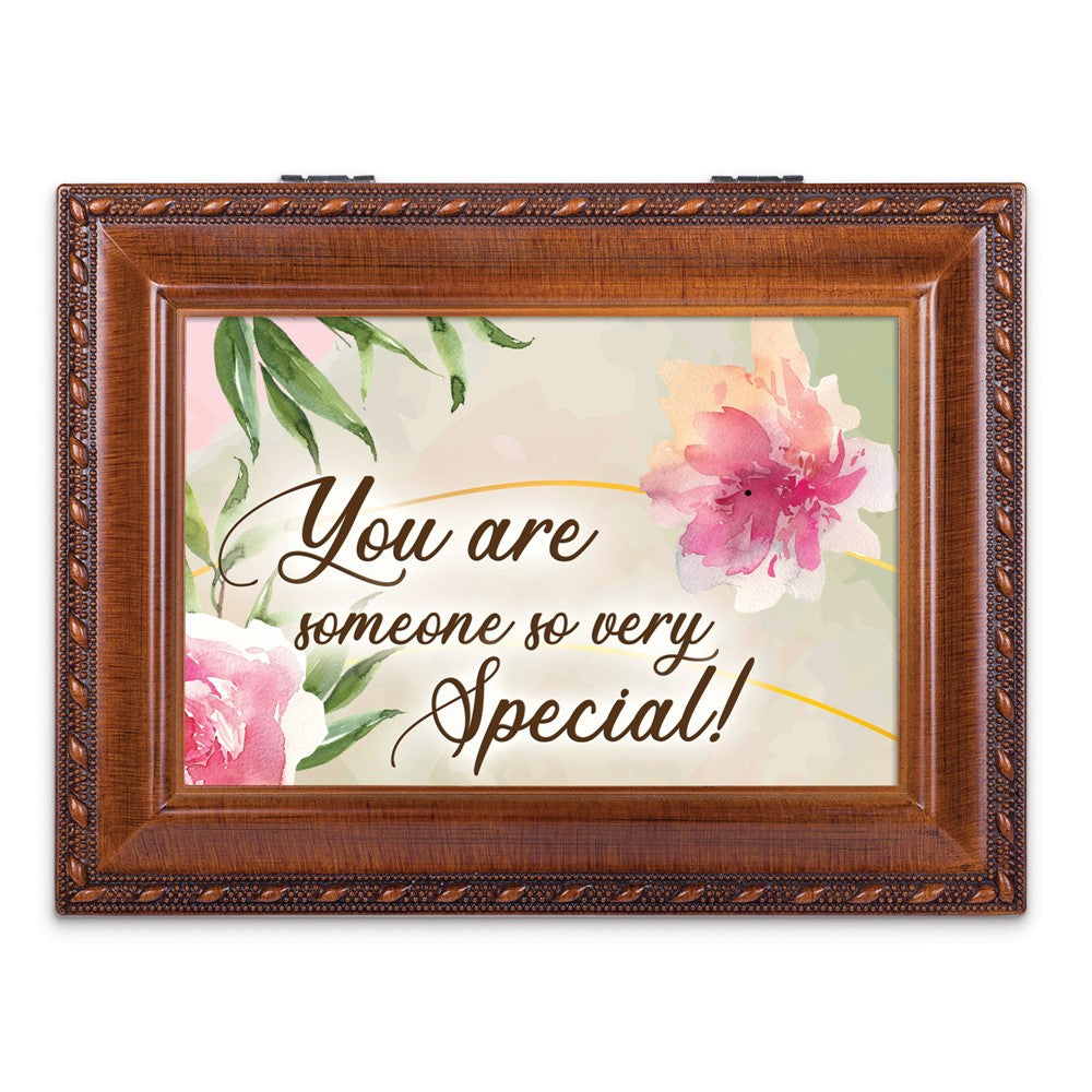 You Are Someone Special Woodgrain Finish Music Velvet Linging Keepsake Box (Plays Wonderful World)