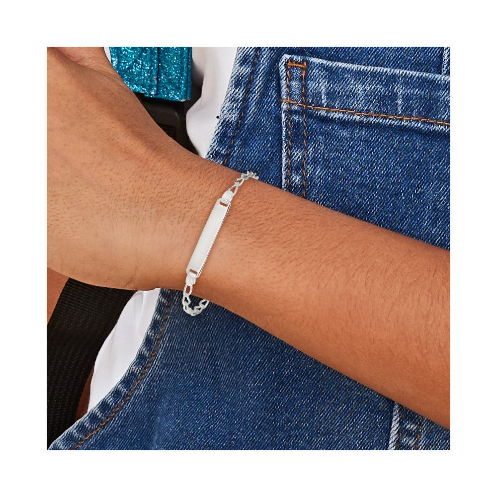 Sterling Silver Children's ID Bracelet 6 inches