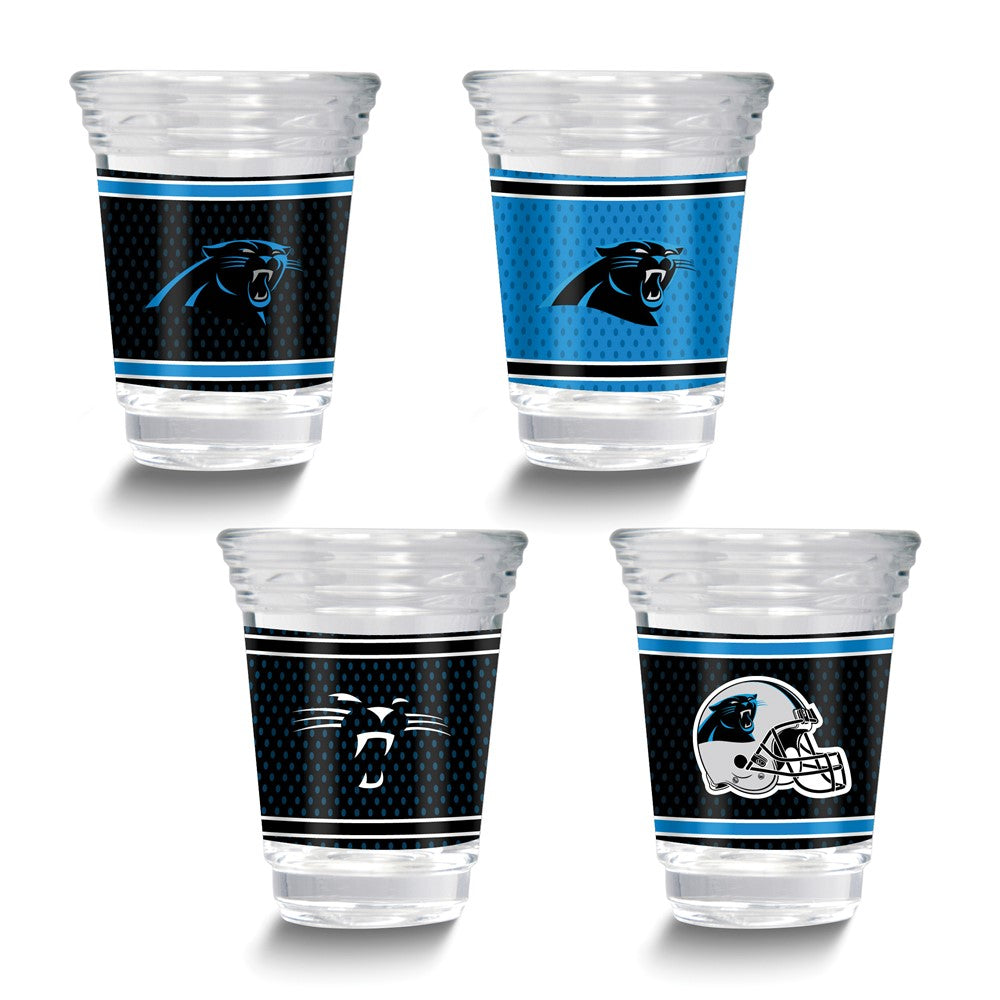 NFL Carolina Panthers 4-piece 2 oz. Shot Glass Set