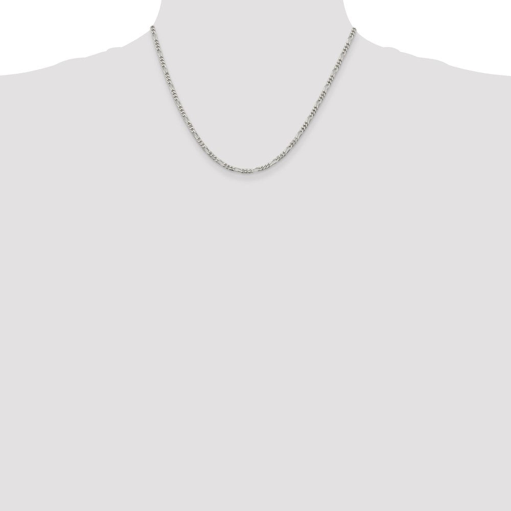 Sterling Silver 2.85mm Figaro Chain 18 Inches