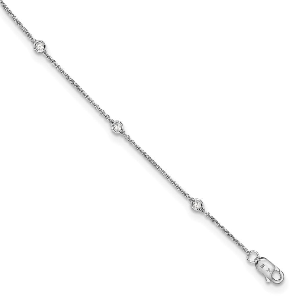 True Origin 14k White Gold 1/6 carat Lab Grown Diamond VS DEF Seven Station 7 inch Bracelet