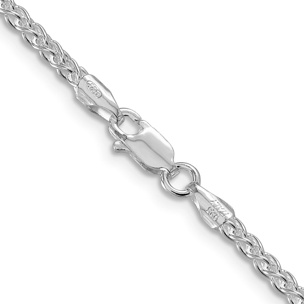 Sterling Silver Rhodium-plated 2.5mm Round Spiga Chain 16 Inches