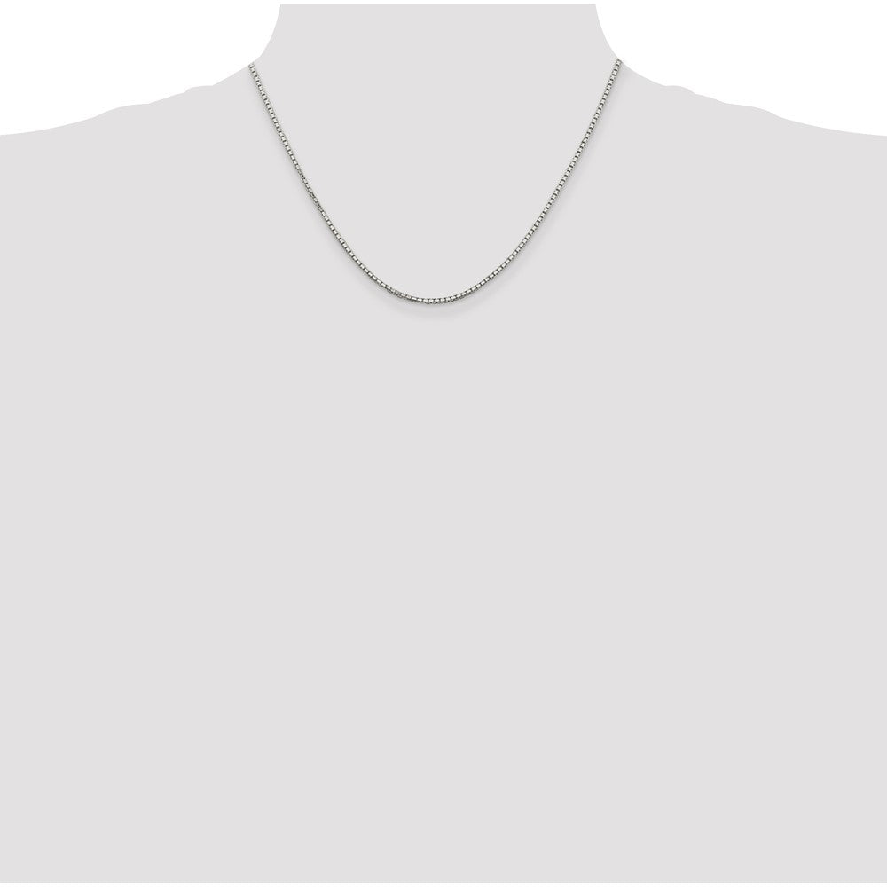 Sterling Silver 1.7mm 8 Sided Diamond-cut Box Chain 18 Inches