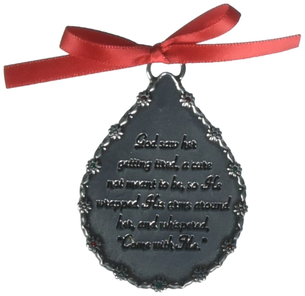 Cathedral Art CO515 God Saw Her Getting Tired Teardrop Memorial Ornament, 2-3/4-Inch
