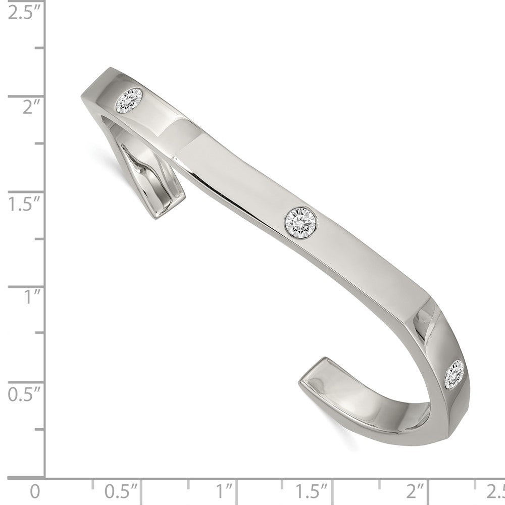 Stainless Steel Polished with Crystals from Swarovski 6mm Cuff Bangle