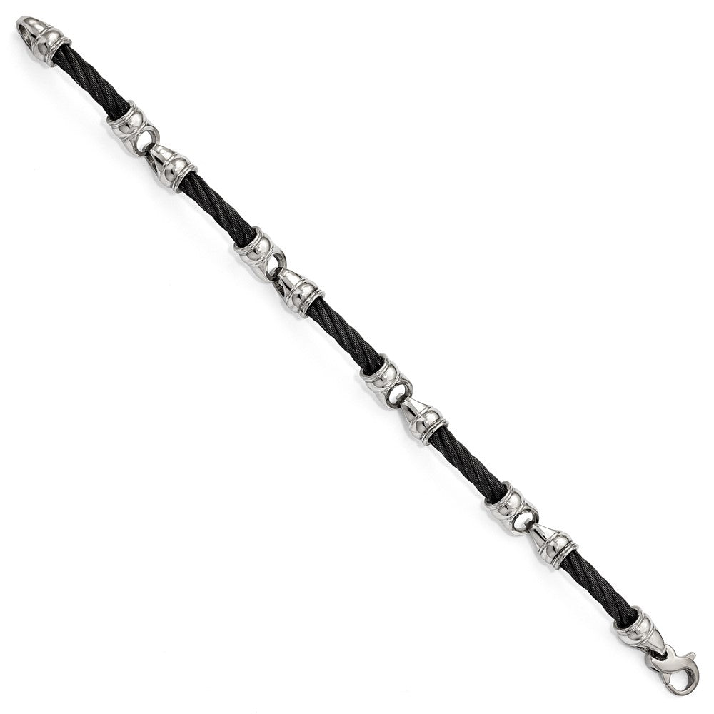 Edward Mirell Titanium Cable Link w/ Steel End Caps Bracelet