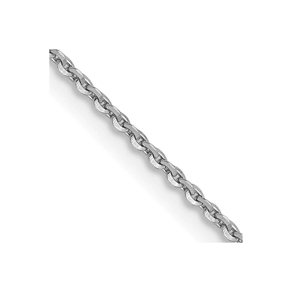 14K White Gold .90 mm Diamond-cut Cable Chain