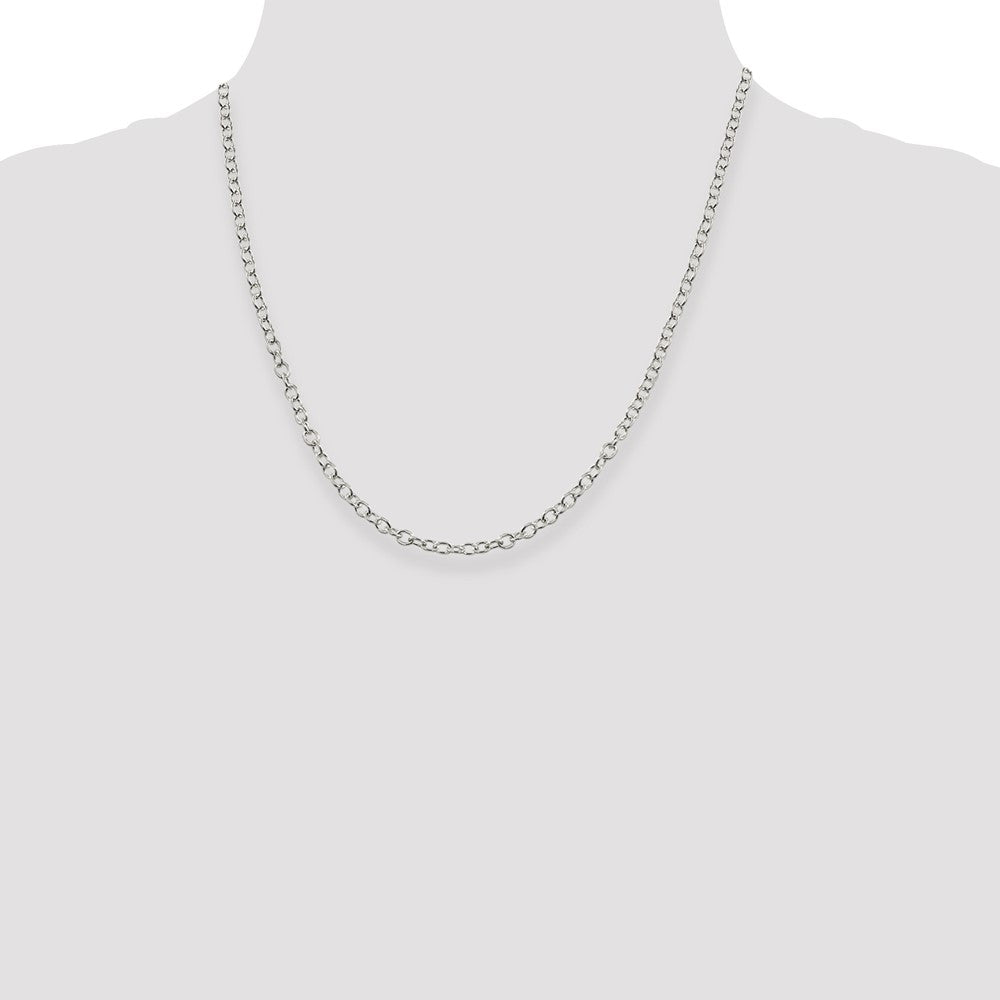 Sterling Silver 3.75mm Oval Cable Chain 20 Inches