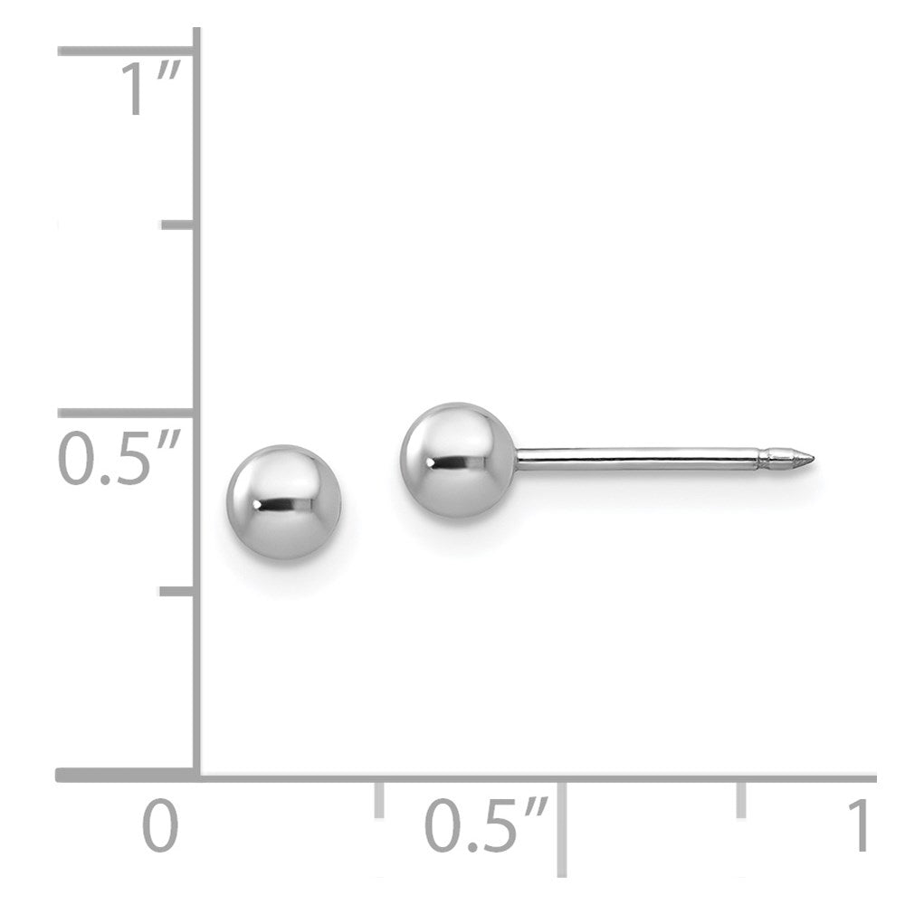 Inverness 14k White Gold 4mm Ball Post Earrings