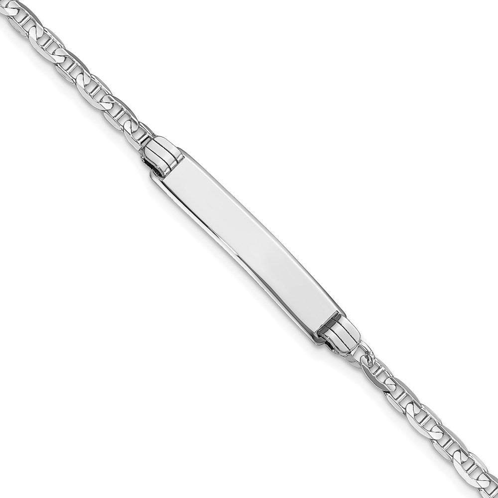 14K WG Anchor Link ID Bracelet 8 inches