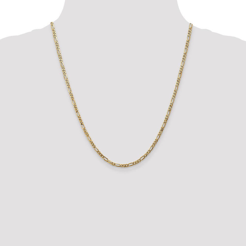14K 3mm Flat Figaro Chain