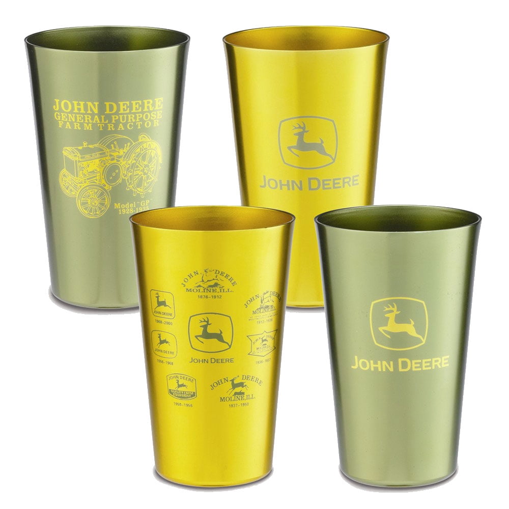 Set/4 Aluminum John Deere Logo Iced Tea Tumbler