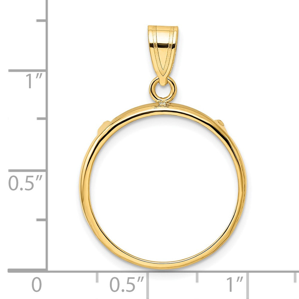 Wideband Distinguished Coin Jewelry 14k Polished 20.2mm Prong Coin Bezel Pendant