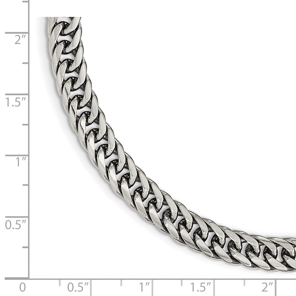 Stainless Steel Polished 9in Double Curb Chain Bracelet 9 inches