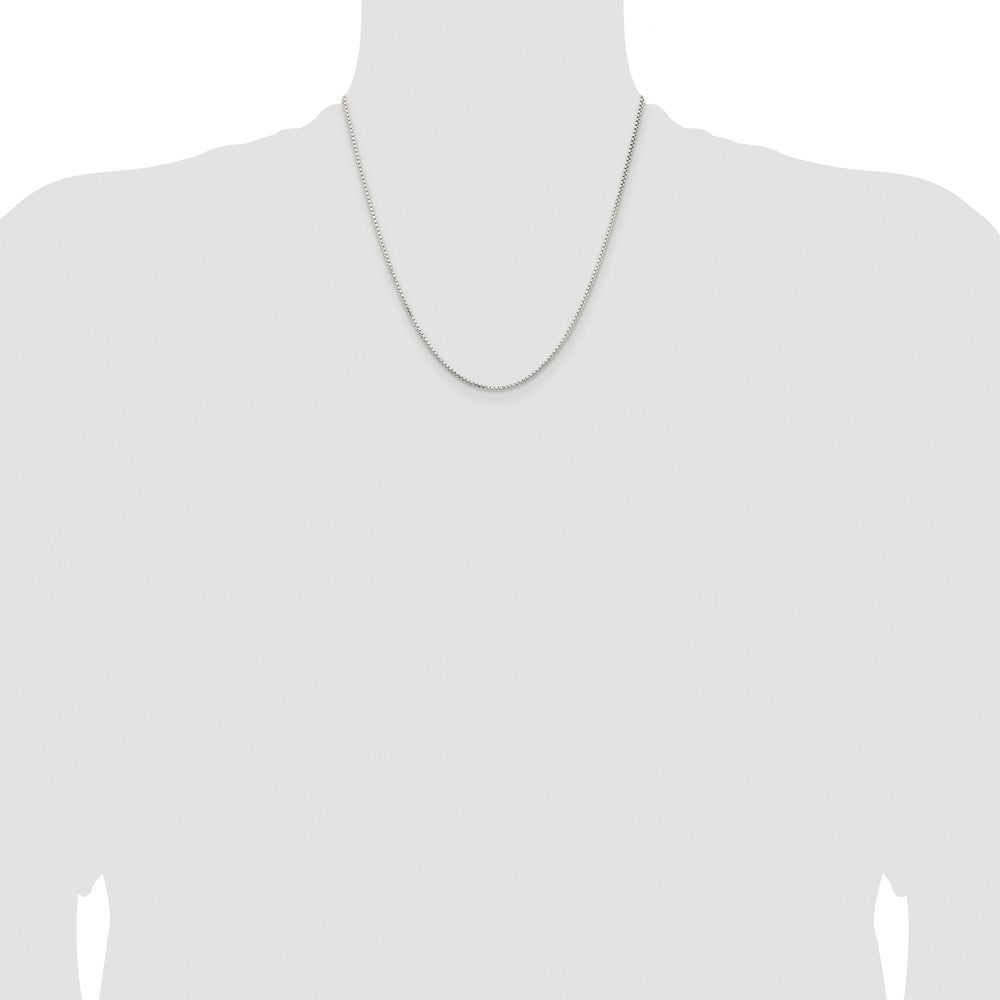 Sterling Silver Rhodium-plated 1.5mm Diamond-cut Round Box Chain